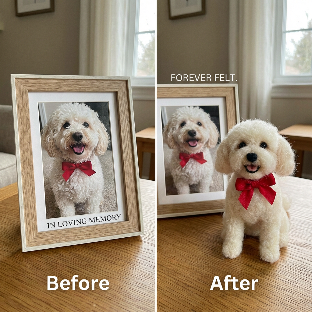 Custom Realistic Pet Clone – Handcrafted 3D Twist-Wool Sculpture (20cm/8inch Nose-to-Butt)